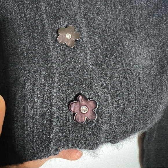 AlexaChung Black Chandra Cashmere Silk Cropped Cardigan NWT Large - Picture 8 of 14